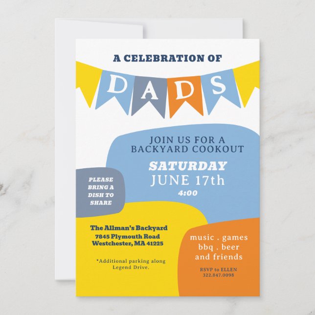 A Firande i Pappor Fars dag Cookout Party Inbjudningar (Framsida)