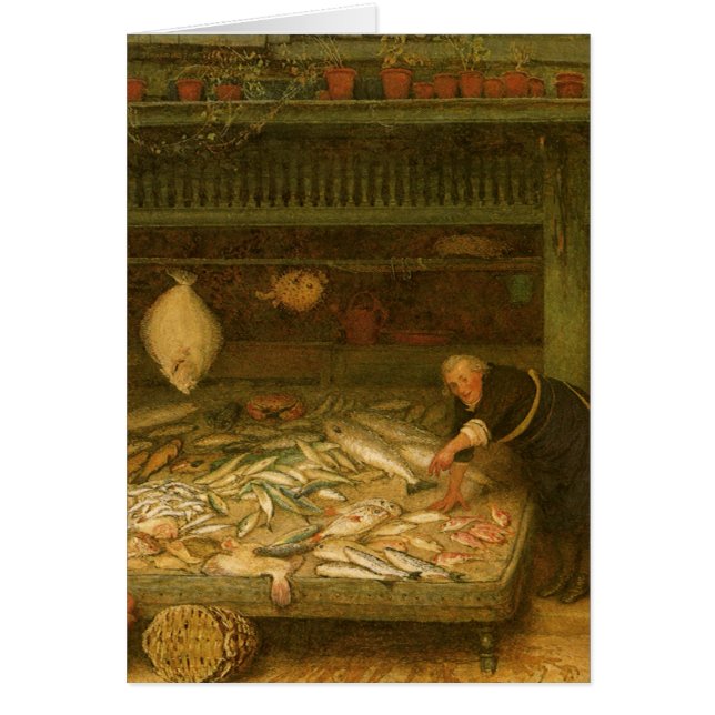 A Fishmongers Shop av Frederick Walker Hälsningskort (Framsidan)