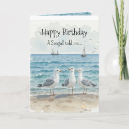 A Fiskmås Personality Birthday Roligt Bird Kort