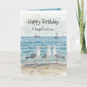 A Fiskmås Personality Birthday Roligt Bird Kort