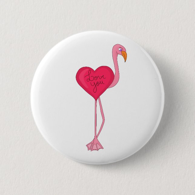 A Flamingo i Kärlek Knapp (Framsida)