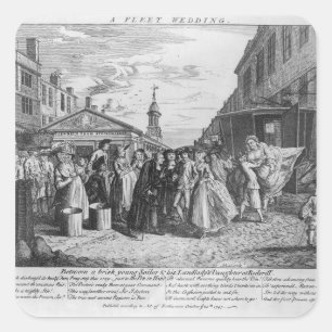 A Fleet Bröllop, 1747 Fyrkantigt Klistermärke