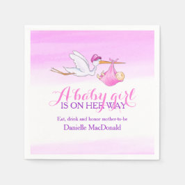 A flicka är på väg att storma napkins pappersservett