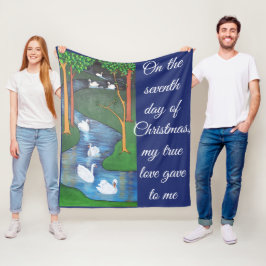 A Flock of Seven Swans-A-Swimming Fleecefilt