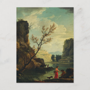 A Floden med fiskare av Joseph Vernet Vykort