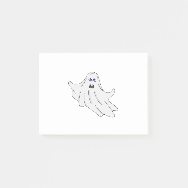 A Fluffy Ghost Flies Post-it Block (Framsida)