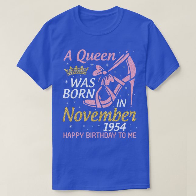 A föddes i november 1954 Grattis på födelsedagen t Shirt (Design framsida)