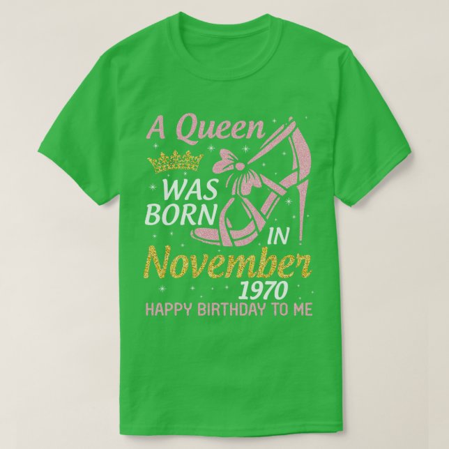 A föddes i november 1970 Grattis på födelsedagen t Shirt (Design framsida)
