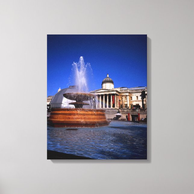 A fontän Trafalgar Square London Canvastryck (Framsida)