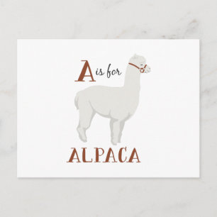 A för Alpaca Vykort