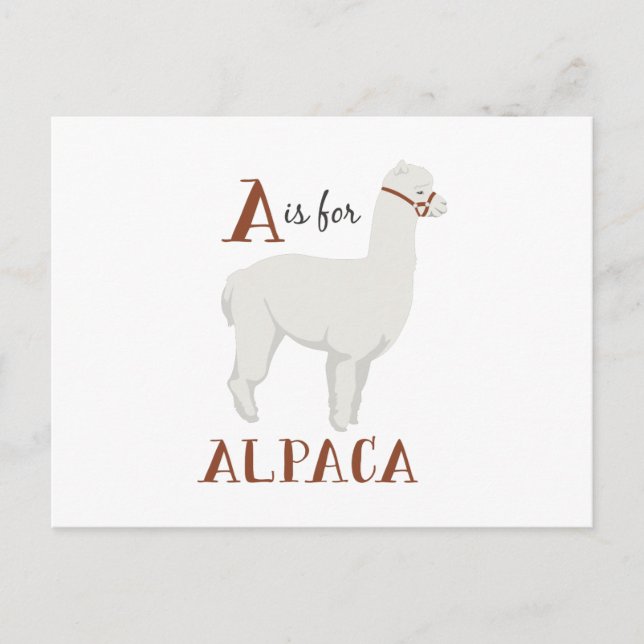 A för Alpaca Vykort (Framsida)