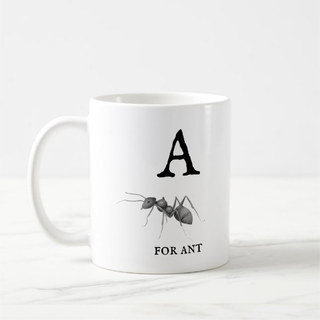 "A" för Ant  Kaffemugg (Vänster)