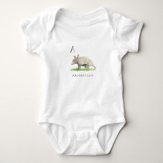 A för bältdjurbabyBodysuit T Shirt (Framsida)