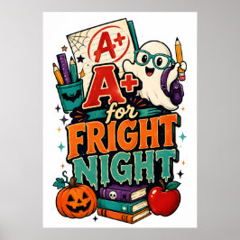 A+ för Fright Night – Spooky School Halloween Poster