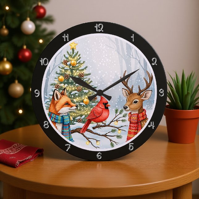 A Fox, Hjort och kardinal jul Stor Klocka (Skapare uppladdad)