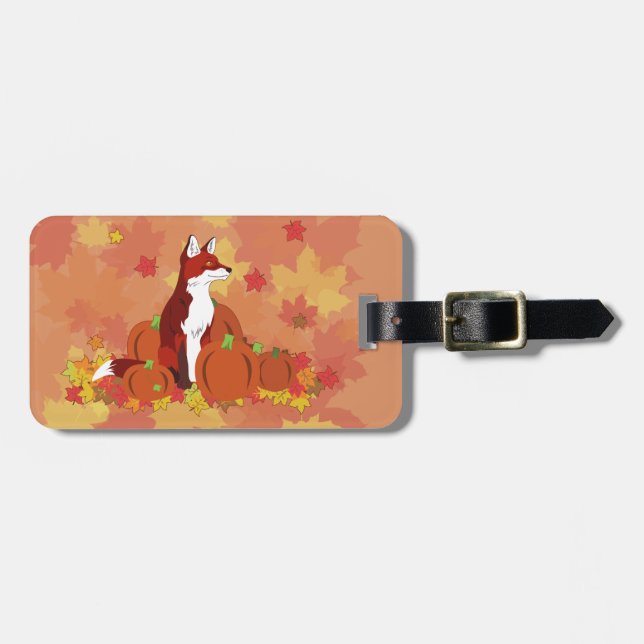 A Fox i Pumpkin Patch Bagagebricka (Horisontell Framsida)