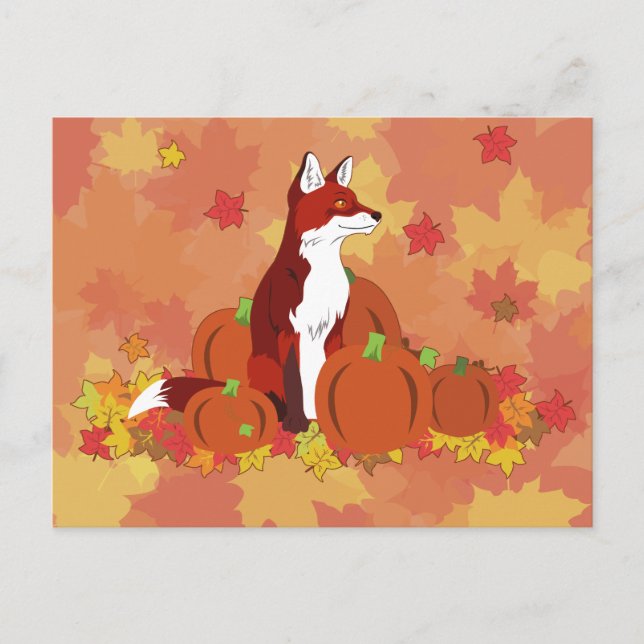 A Fox i Pumpkin Patch Vykort (Framsida)