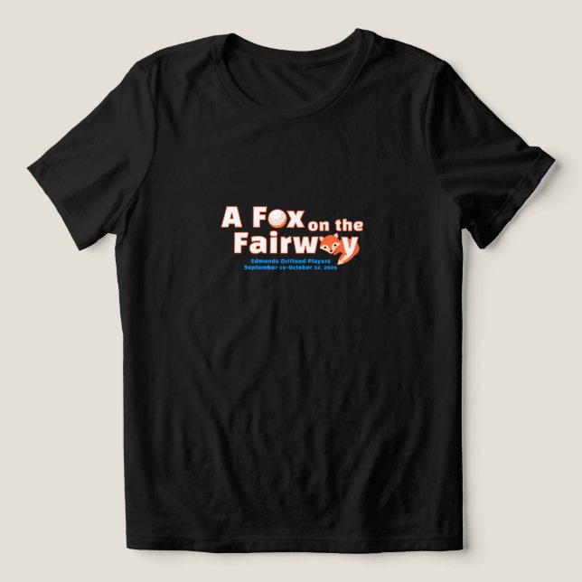 "A" Fox on the Fairway - Womens - Black Shirt T (Design Framsida)