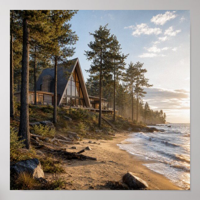 A-frame Cabin by Lakeside Poster (Framsidan)