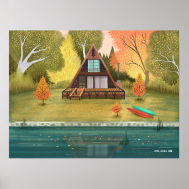 A-Frame Stuga Hus Poster