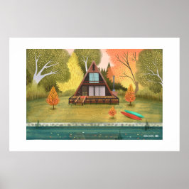 A-Frame Stuga Hus Stor Print Poster