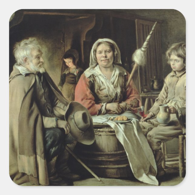 A Fransk Insida, 1645 Fyrkantigt Klistermärke (Framsida)