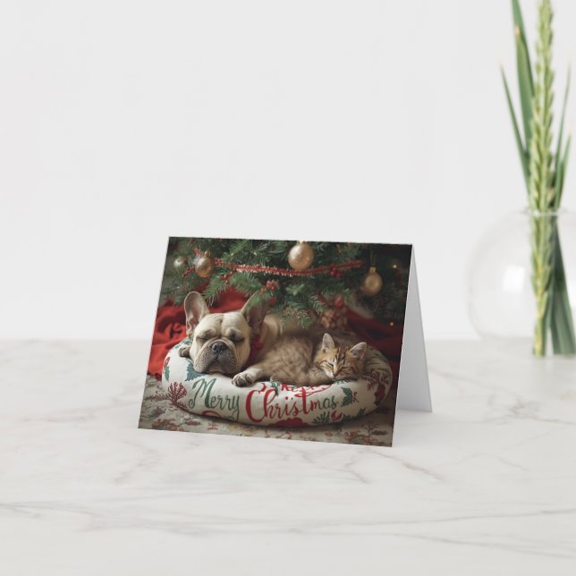 A  frenchy dog merry christmas helgkort (Framsida)