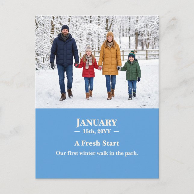 A Fresh Start January Memory Photo Postcard Vykort (Framsida)