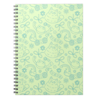 "A Friend for Everyone" Pattern Notebook Green Anteckningsbok