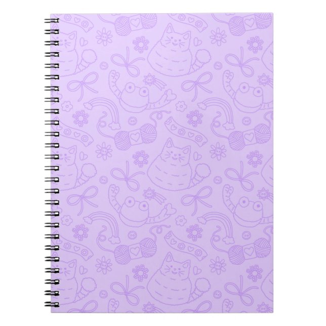 "A Friend for Everyone" Pattern Notebook Lavender Anteckningsbok (Framsidan)