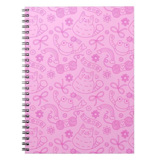 "A Friend for Everyone" Pattern Notebook Pink Anteckningsbok (Framsidan)