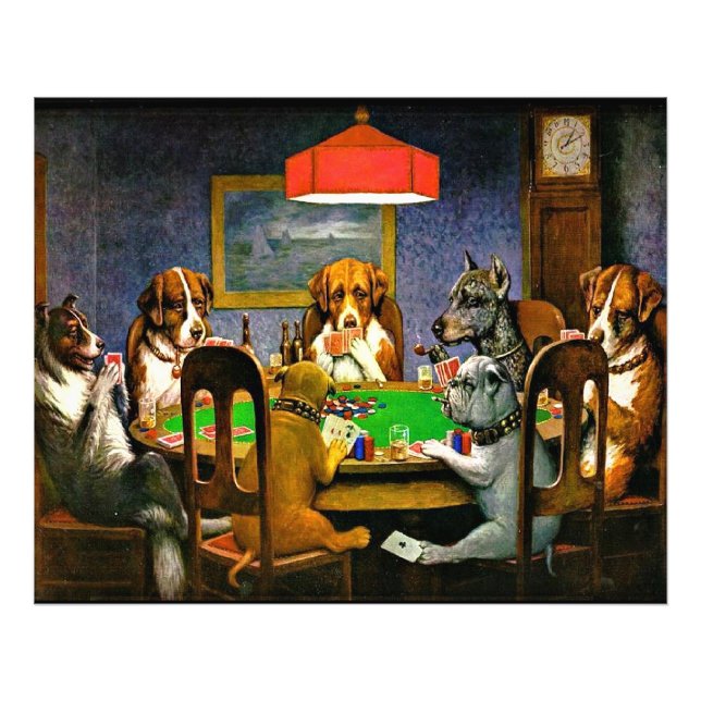 A Friend in Need, Dogs Playing Poker, Fototryck (Framsidan)