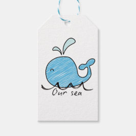 A FRIENDLY WHALE IN HIS SEA Gift Tags Presentetikett