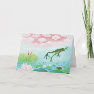 A Frog hoppar till dammbilden Kort
