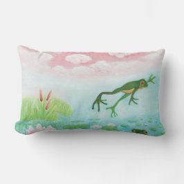 A Frog hoppar till dammbilden Lumbarkudde