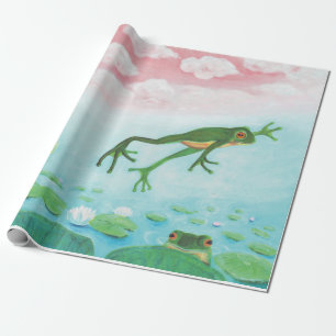 A Frog hoppar till dammbilden Presentpapper