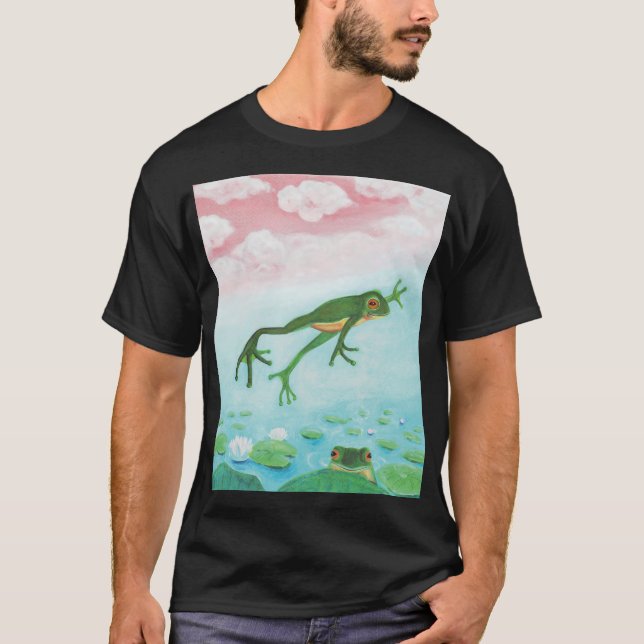 A Frog hoppar till dammbilden T Shirt (Framsida)
