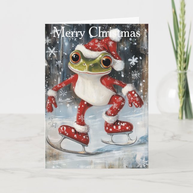 A Frog Ice Skating Helgkort (Framsida)