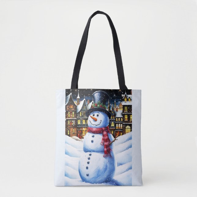 A FROSTY CHRISTMAS KVÄLL Tote Tygkasse (Framsida)