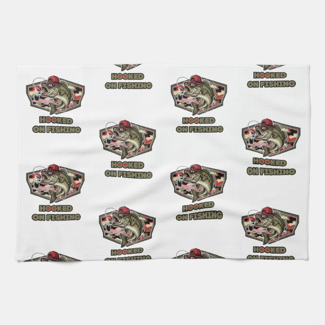 A fun and bold illustration of a cool bass kökshandduk (Horisontell)