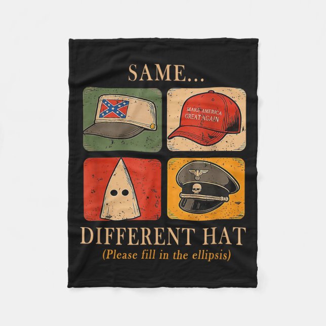 A Fun Puzzle, Same...different Hat,funny Protest T Fleecefilt (Framsidan)