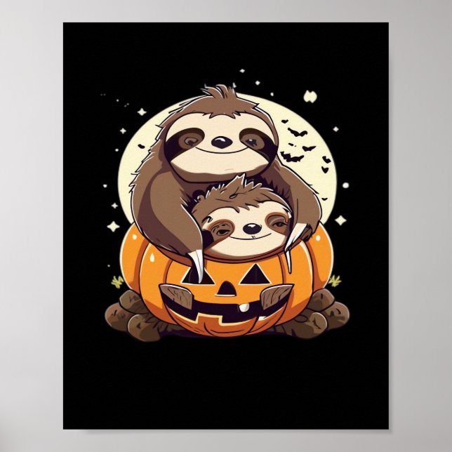 A funny sloth celebrating Halloween Essential T-Sh Poster (Framsidan)