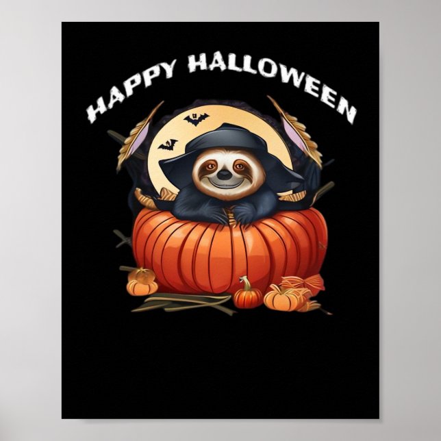 A funny sloth celebrating Halloween Essential T-Sh Poster (Framsidan)
