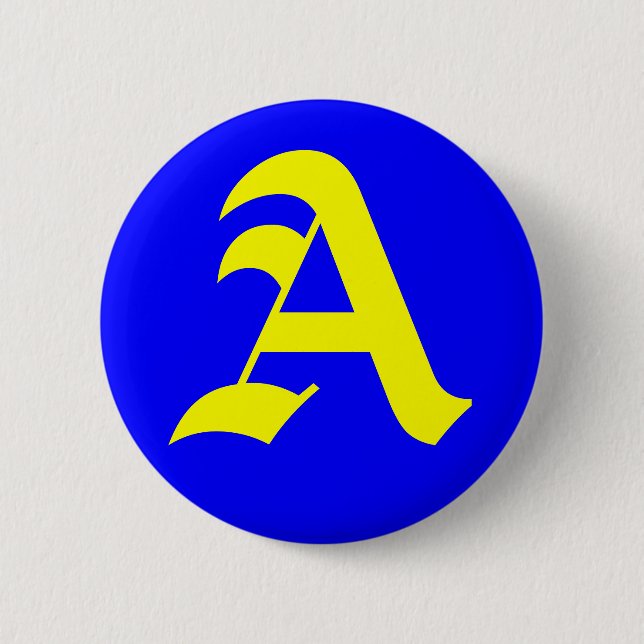 A - gammal engelsk knapp (Framsida)