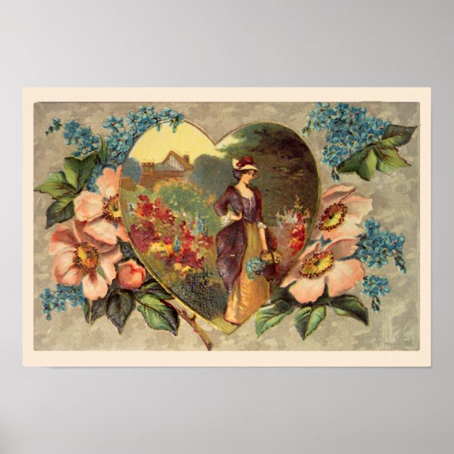 A Garden of Flowers Valentine Kanvastryck Poster (Framsidan)