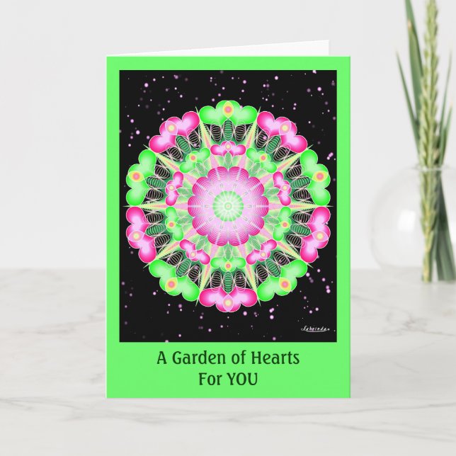A Garden of Hearts Helgkort (Framsida)
