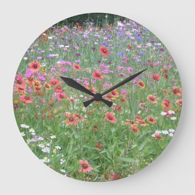 A Garden of Wildblommor Clock Stor Klocka (Framsida)