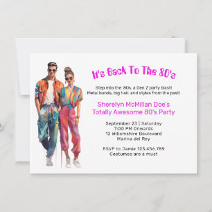 A Gen Z Totally 80's Party Inbjudningar