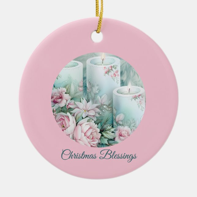 A Gentle Light – Pastel Christmas Card Julgransprydnad Keramik (Framsidan)