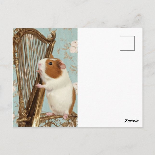 A Gentle Tune – Artistic Guinea Pig Postcard Vykort (Baksida)